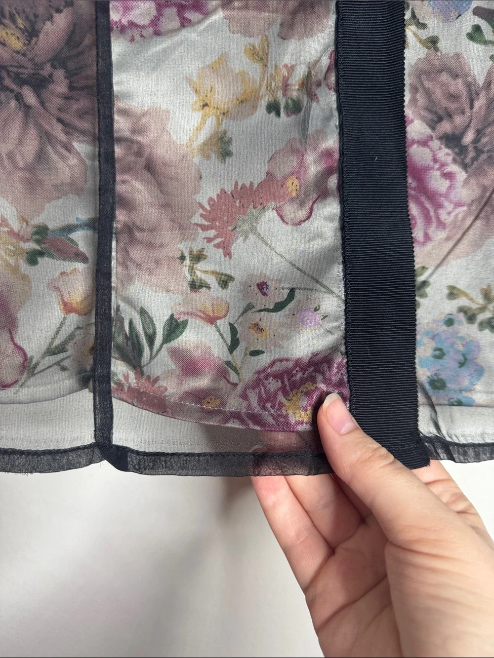 Anthropologie Maeve Organza Sheer  Button-Down Top Lined Floral Print Corset M